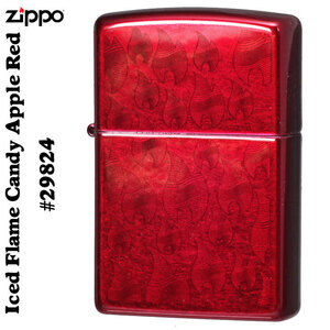 zippo(ジッポーライター) Iced Flame Candy Apple Red #29824 両面同柄【ネコポス対応可】