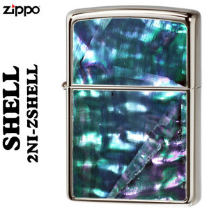 ZIPPO(ジッポー ライター )貝貼り ロゴ ニッケルメッキ 2NI-ZSHELL【ネコポス対応可】