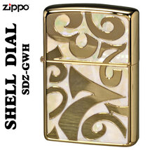 zippo(ジッポー) Shell Dial　シェルダイアル　貝貼り 深彫り彫刻金ポリッシュ仕上げSDZ-GWH 【ネコポス対応】_画像1