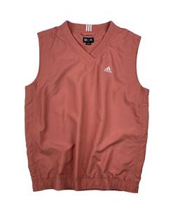 N①/ 良品 adidas CLIMA SHELL WIND アディダス シャカシャカ素材 ベスト SIZE:M / サーモンピンク