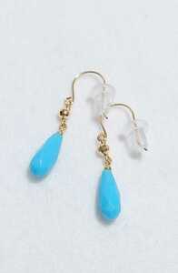  refreshing! turquoise ( compound ) K18 earrings (FU-3002)