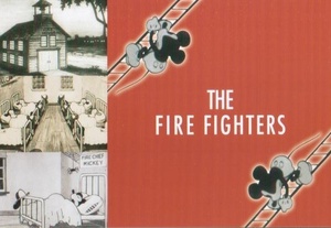 ★即D★ディズニー★ポストカード★the fire fighters★ミッキーの消防夫★ミッキー★９