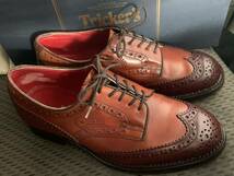 トリッカーズ×ラクアアンドシー　Tricker's×ACQUER　別注　M7417　ツートン　コードバン　ダービーシューズ　靴　７-5　used 美品_画像1