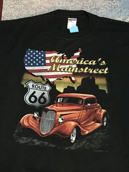 America's Mainstreet Tシャツ ルート66 アメリカ　ビンテージ　ホットロッド　ストリートロッド　古着　アメカジ