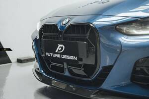 【FUTURE DESIGN】BMW 4シリーズ G22 G23 フロント用 艶ありブラックキドニーグリル センターグリル カスタム エアロ CS