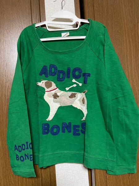 長袖Tシャツ　dog グリーン　M