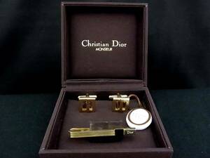 ◎№3167◎■新品同様タグ付■【Dior】ディオール【ゴールド】■カフス＆ネクタイピン セット♪