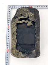 ☆ 中国 雲紋松刻硯 1.7kg 21×11.5cm 古硯 中国 文物 文房具 書道具 すずり 20220925-19_画像1