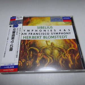 国内盤「シベリウス：交響曲第4、5番」ブロムシュテット/SFS