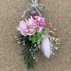 < new goods > preserved flower swag bouquet bouquet hand made hydrangea . charcoal pink ornament interior .. celebration present 