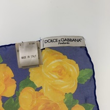 DOLCE&GABBANA ドルチェアンドガッバーナ マリリンモンロー ブルー イエロー シルク スカーフ ハンカチ チーフ レディース 300072_画像3