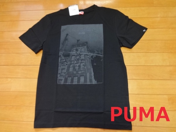 新品 PUMA ドライTシャツ【 身幅 約 100 cm 】L プーマ 綿100 CLOCK WORK 黒