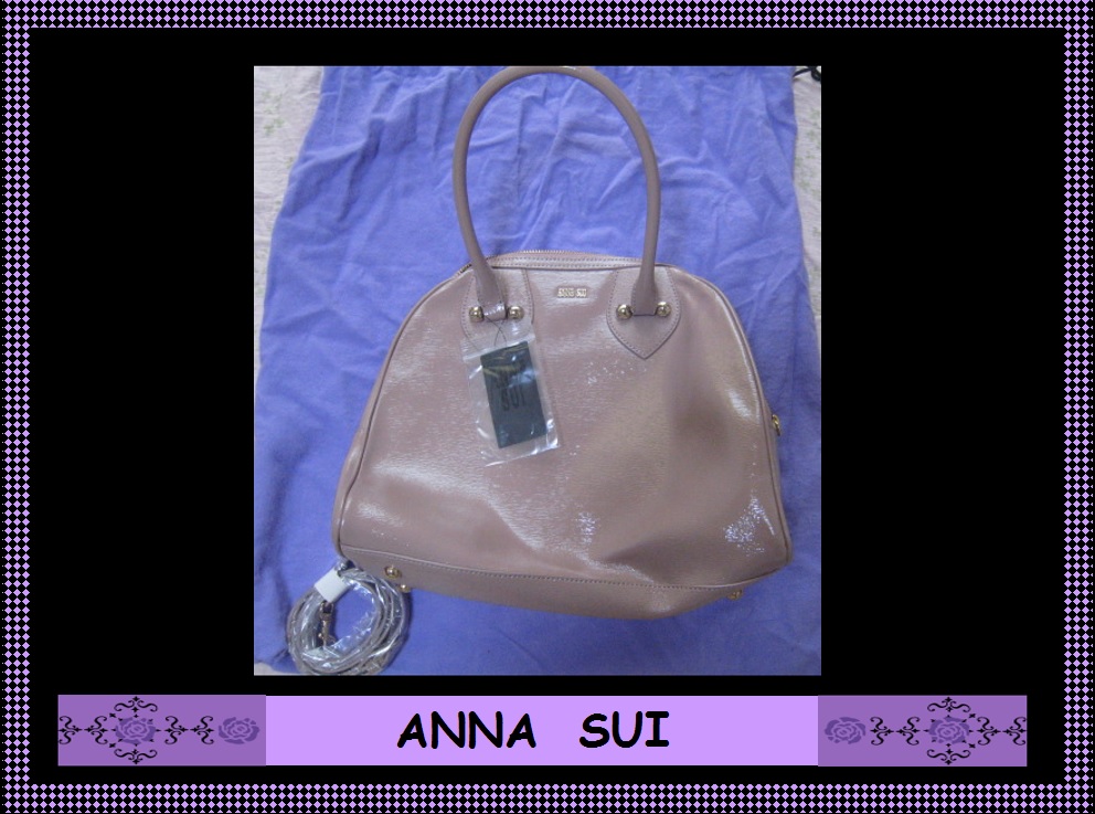 人気アナスイ★ANNASUI★タグ付皮バック 定価¥37000(ベージュ)