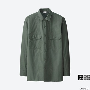 UNIQLO U（ユニクロ ルメール コラボ） 旧タグ コットンワークシャツ（長袖）Olive Lサイズ 新品タグ付き レア