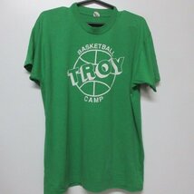 80sアメリカ製　Tシャツ　L 緑　キャンプ　バスケットボール　スクリーンスターズ　ヴィンテージ　アメリカ古着　sy2402_画像1