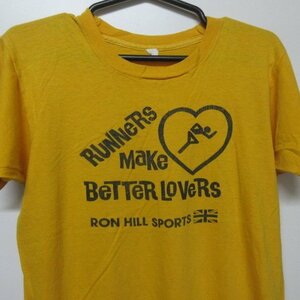 80s アメリカ製 Tシャツ　M 黄色　ランナー　100%COTTON ヴィンテージ　アメリカ古着　sy2473