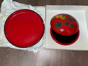 琉球漆器　伝統工芸品　大皿25㎝ 菓子入れ？18㎝ 菓子器　値引きしました