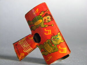  that time thing 60's ** made in Japan tin plate toy whistle pipe!! animal print . monkey san &..nibi color [ outside fixed form /LP possible ]** unused dead stock goods 