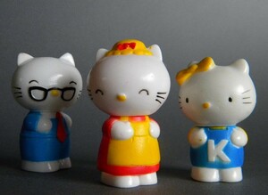 当時物 ★★HELLO KITTY キティちゃん 家族 ファミリーセット !! 仔猫 ママ＆パパ ソフビ ねこ「定形外/LP可」★★未使用デッドストック品