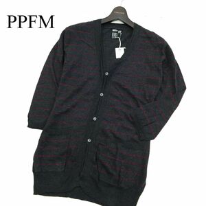 [Новый неиспользованный] PPFM Paton Place осень / зима 7 минут хромой границы ★ Knit Cardigan SZ.M Men's Grey C2T08650_9#N