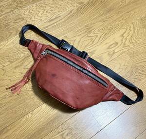 [BACKLASH] Japan car f body bag waist bag red cow leather ba crash 