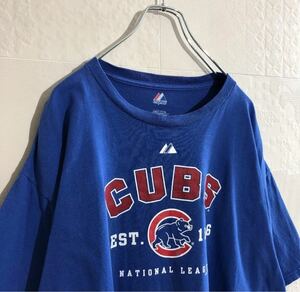 MLB CUBS シカゴカブス プリントTシャツ ブルー サイズXL