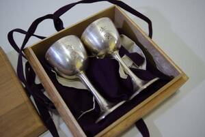  Taisho heaven .. under .. original silver made liqueur glass 2 point set antique goods 