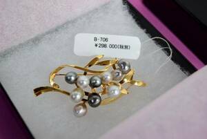  buying profit goods K18YG made pearl * brooch new goods made in Japan 