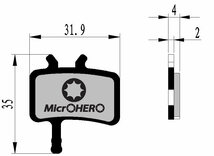 【即納】MicrOHERO製 スラム（SRAM）　エイヴィッド（AVID）　MTB　Juicy　BB7用　ディスクブレーキパッド　レジンパッド_画像5