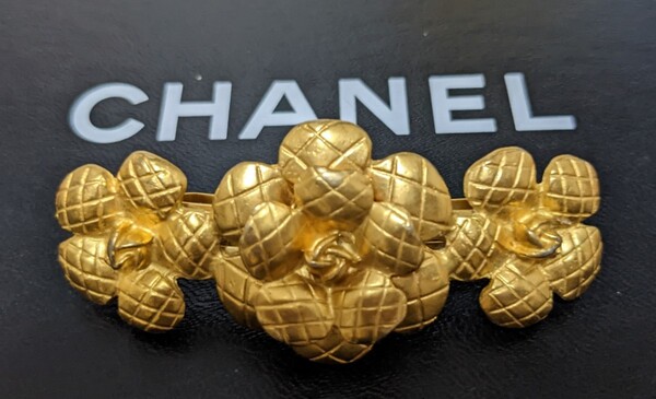☆シャネル☆CHANEL☆バレッタ☆ゴールド☆カメリア☆ヴィンテージ アンティーク