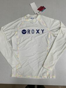 *ROXY* Roxy * Rush Guard * white * new goods *L* long sleeve Rush * Rainbow * stitch *UPF50+*05