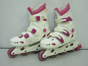 *sz0104 roller blade SKATE WORLD 23 centimeter white pink skate world inline skates Kids for?*