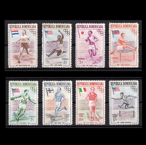 ■ドミニカ切手　1956年　メルボルン五輪 / オリンピック　8種完