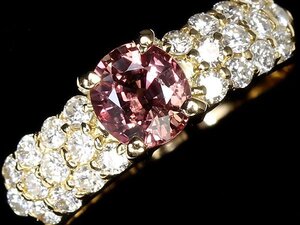 6988SS【1円~】新品【RK宝石】≪Sapphire≫ 希少宝石 極上パパラチャサファイア 大粒0.853ct 極上ダイヤモンド 総計0.54ct K18 高級リングの商品画像