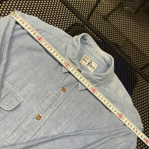 日本製 90s？ リーバイス levis シャンブレー 長袖シャツ Lサイズ オレンジタブ 色落ち、汚れあり【洗濯済みの画像6