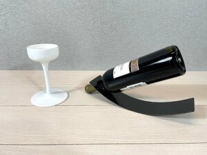 TS2065_Ts* model R exhibition goods * wine bottle holder & candle holder * black W69 H50 D283*W112 H168 D112** in photograph wine is just is not.