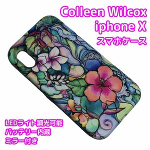 ★新品未使用 コリーン ウィルコックス iphoneX スマホケース LEDライト ミラー 付き ハワイ アート 定価4950円 Colleen Wilcox iPhone X