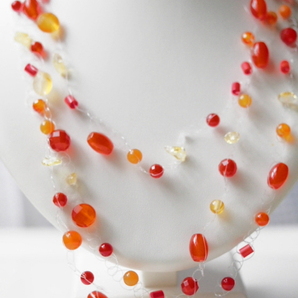 マルチカラー 天然水晶 ネックレス