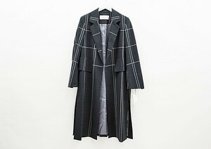 ◇美品【ADORE アドーア】チェスターコート グレー×ホワイト 38