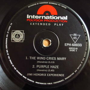 Jimi Hendrix Experience / ジミ・ヘンドリックス / The Wind Cries Mary / Polydor / EPH-60033 / Australia-Original / 7inch EPの画像3