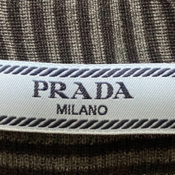 プラダ PRADA カーディガン サイズ42 M - 黒×ダークグレー レディース