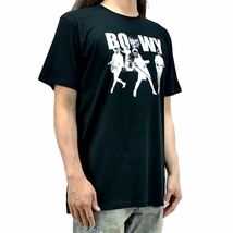 新品 ボウイ BOOWY ビートエモーション B・BLUE GIGS ドクロ スカル パロディ 邦楽 Jロック バンド Tシャツ Lサイズ 男女兼用 ユニセックス_画像1