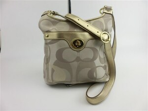 コーチ COACH シグネチャー ショルダーバッグ ゴールド F18478 美品