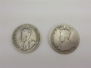 南アフリカ　英領　2.5シリング　1924年他　2枚　ジョージ5世
