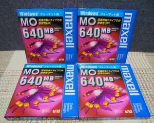 maxell MO 640MB 4 шт. комплект Windows формат settled | нераспечатанный | не использовался товар 