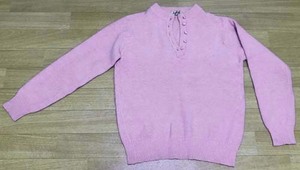 ◆アンゴラ☆セーター◆ピンク色☆肌触りが良い◆サイズM〜L【ユーズド】前ボタン