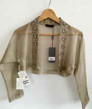 タグ付き新品★ ALBERTA FERRETTI/アルベルタフェレッティ カーディガン高級ラインストーン付き イタリー製 定価147000円 薄ゴールド 42_画像1