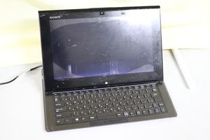 現状品ノートパソコン SONY VAIO Duo 11 SVD1121AJ CPU不明 メモリ不明 HDD不明 11.6inchワイド カメラ内蔵 起動確認済 箱付 代引き可