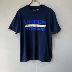 【人気】UNDER ARMOUR/アンダーアーマー　Ｔシャツ　メンズＳＭサイズ　紺/ネイビー　ビッグロゴ　トレーニング　スポーツ　K2119