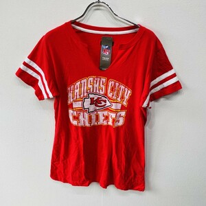 【人気】　NFL　Tシャツ　赤／レッド 　レディースL　タグ付き　アメリカン　フットボール　カンザスシティ　チーフス　K2139